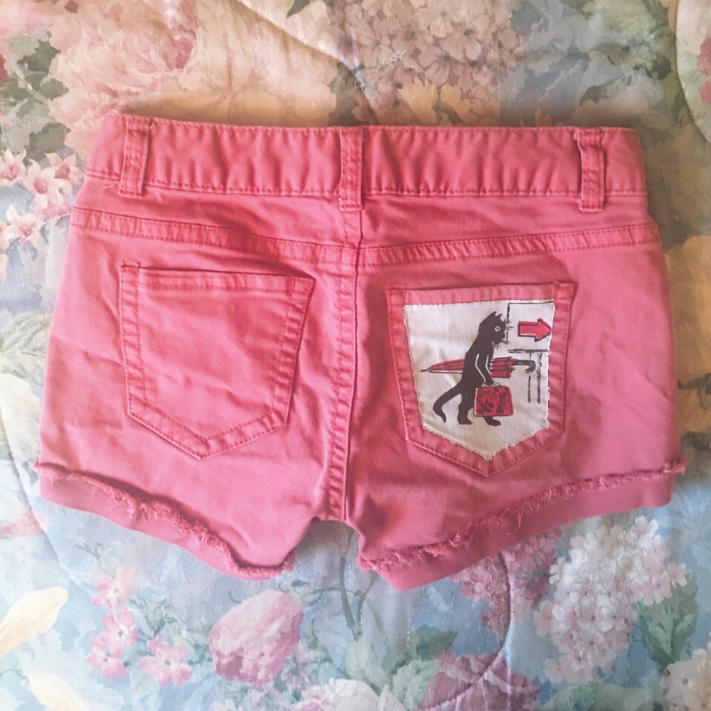 Hand Painted Cat Shorts